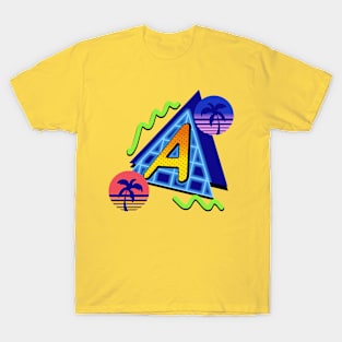 Initial Letter A - 80s Synth T-Shirt